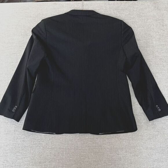 Banana Republic Wool Blend Blazer Jacket Mens 42R Black Pinstripe Tailored Fit - Picture 5 of 13